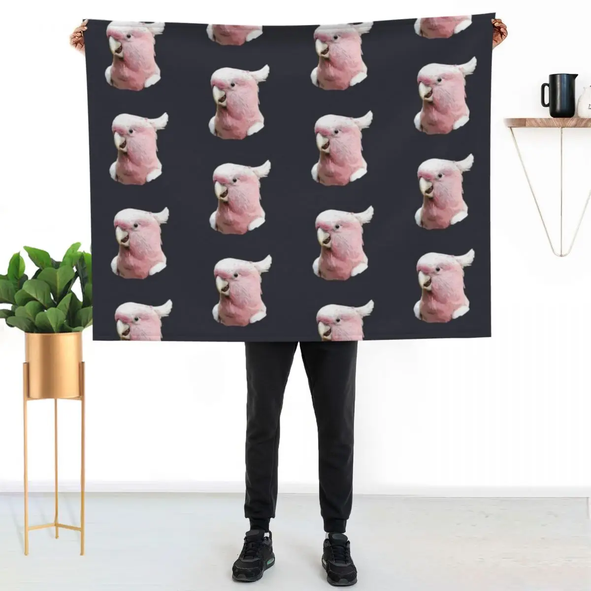 Major Mitchell Cockatoo Throw Blanket Cozy Warm Blanket for Bed Room Decor