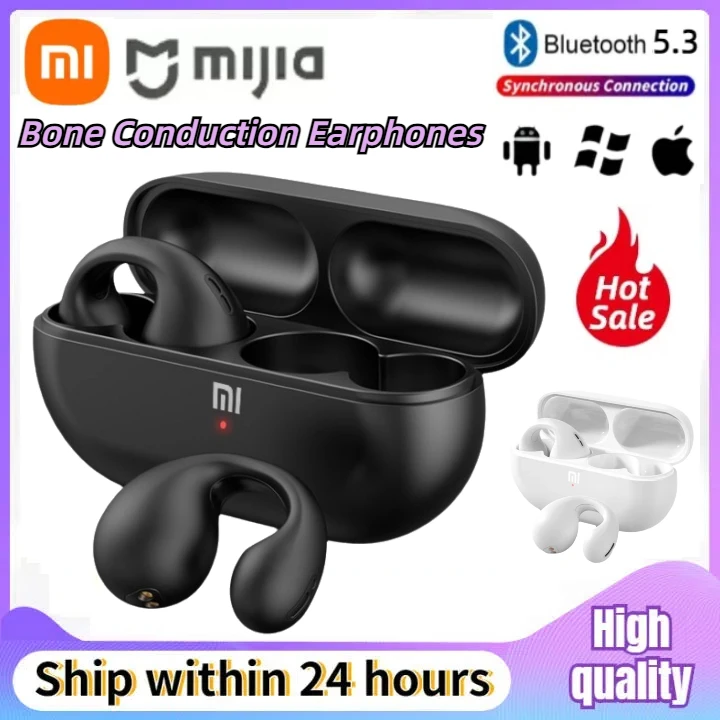 XIAOMI Mijia TWS Wireless Headphones Bluetooth 5.3 Earphones Earclip Design Touch Control Bone Conduction Earbuds Sport Headsets