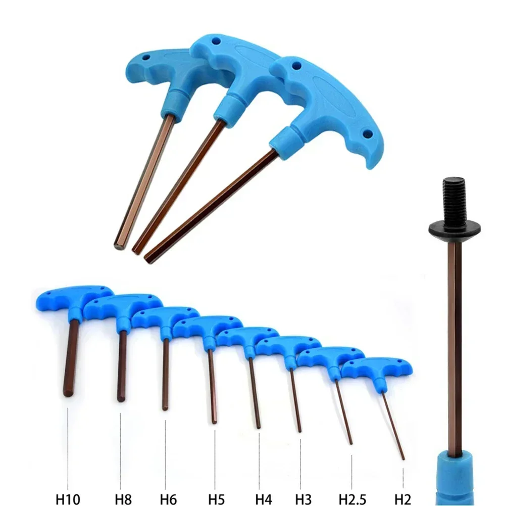 Ball Head T-shape Hex Wrench H2-H10 T Type Hex Wrench Tool Long Handle For Furniture Assembly Maintenances Screw Wrench Spanner