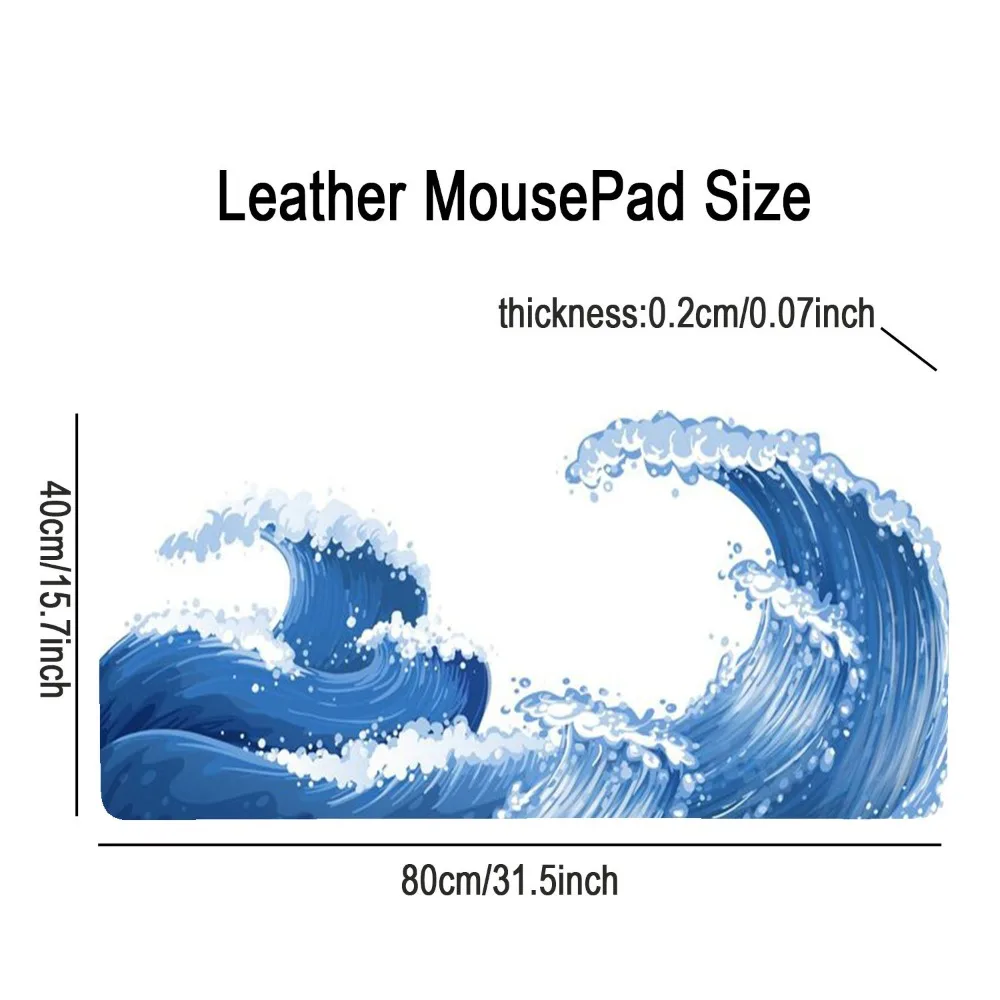 Japanese-style wave minimalist mouse pad and desk mat, easy to clean and a decorative item for the desktop decoração setup gamer