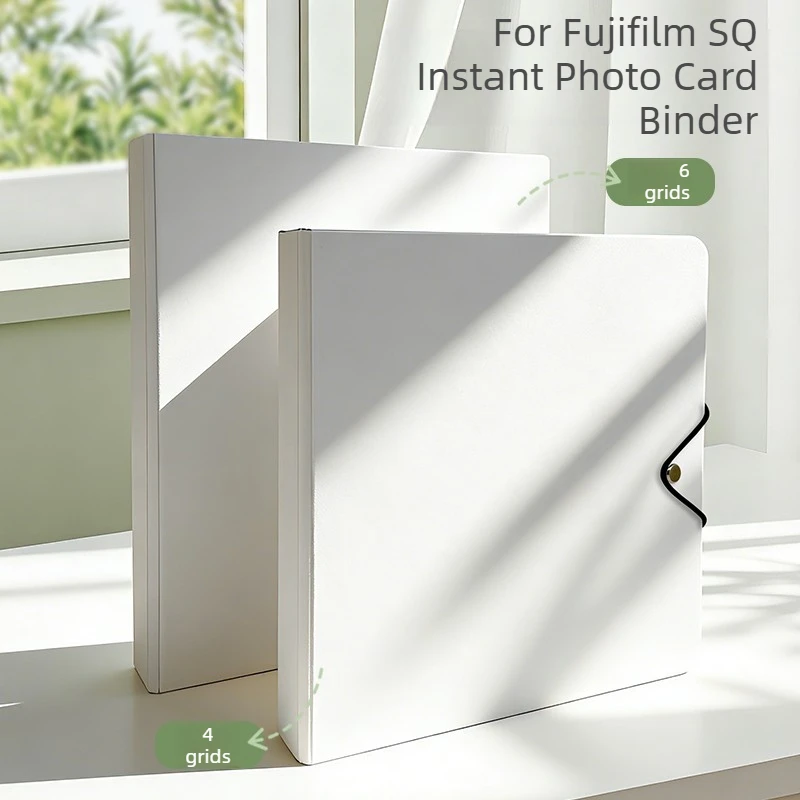 For Fujifilm SQ Instant Photo Album D‑Ring Binder, 4/6 Pocket Acid‑Free PP Pages 25 Sheets + 2 Dividers Large Photo Storage Book