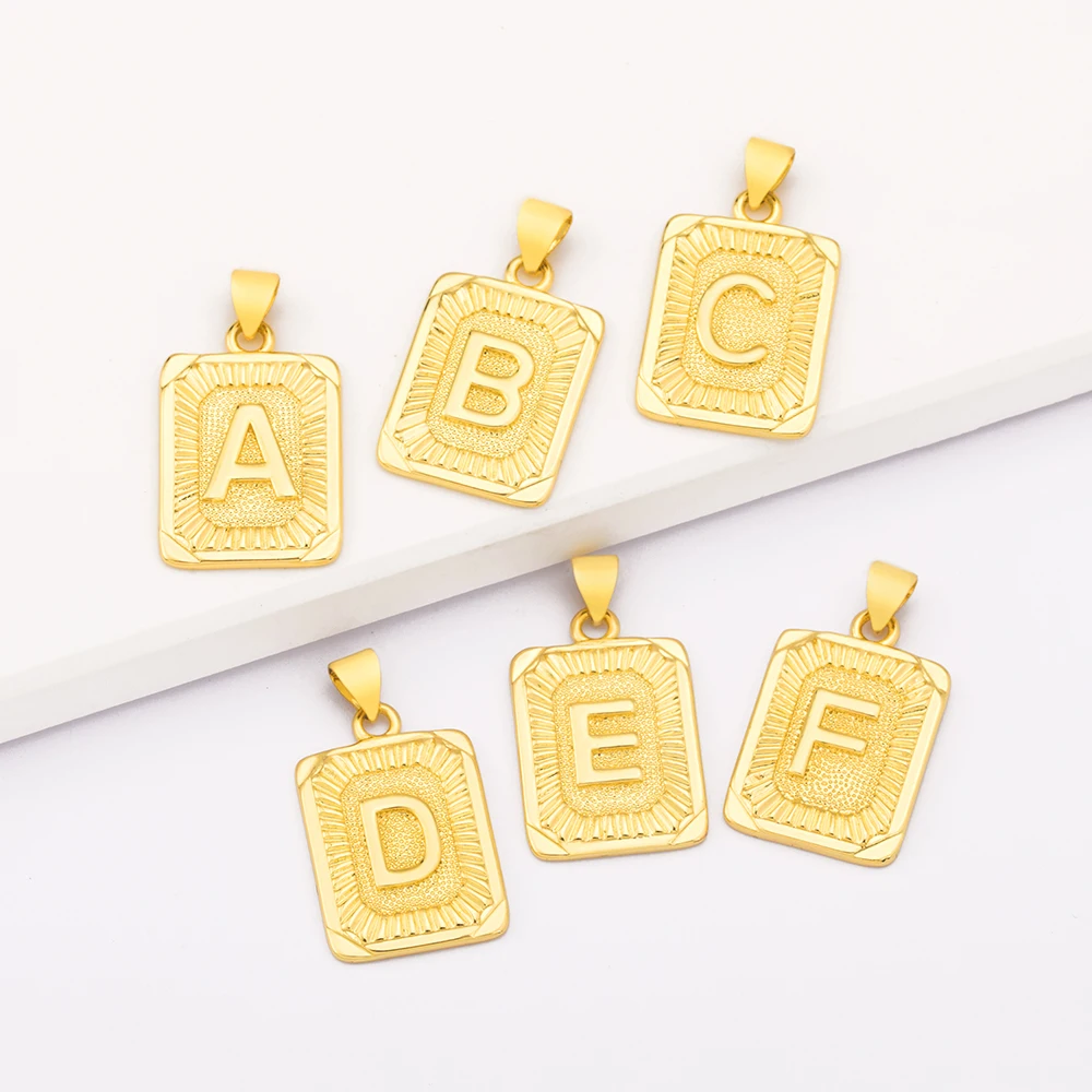 Light Luxury Design Geometric Inlay A-Z Letter Charm Pendant for DIY Necklace Punk Hip Hop Style Unisex Jewelry Accessories