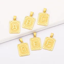 Light Luxury Design Geometric Inlay A-Z Letter Charm Pendant for DIY Necklace Punk Hip Hop Style Unisex Jewelry Accessories