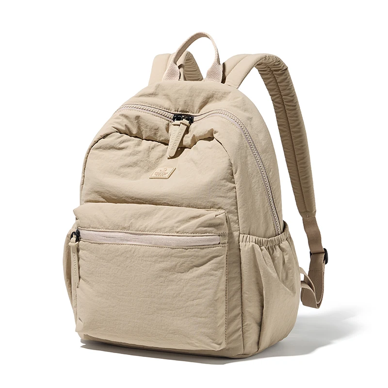 Fouvor المرأة حقيبة ظهر صغيرة 2025 الاتجاه موضة عادية حقيبة ظهر رياضية نايلون مقاوم للماء حقائب مدرسية حقائب نسائية سوداء 3071-16