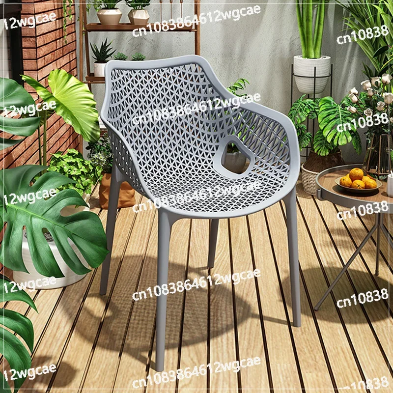 Nordic Plastic Chairs, Simple Backrest, Dining Chairs, Household Stools, Leisure Outdoor Chairs, Hollowed Out Coffee Chairs