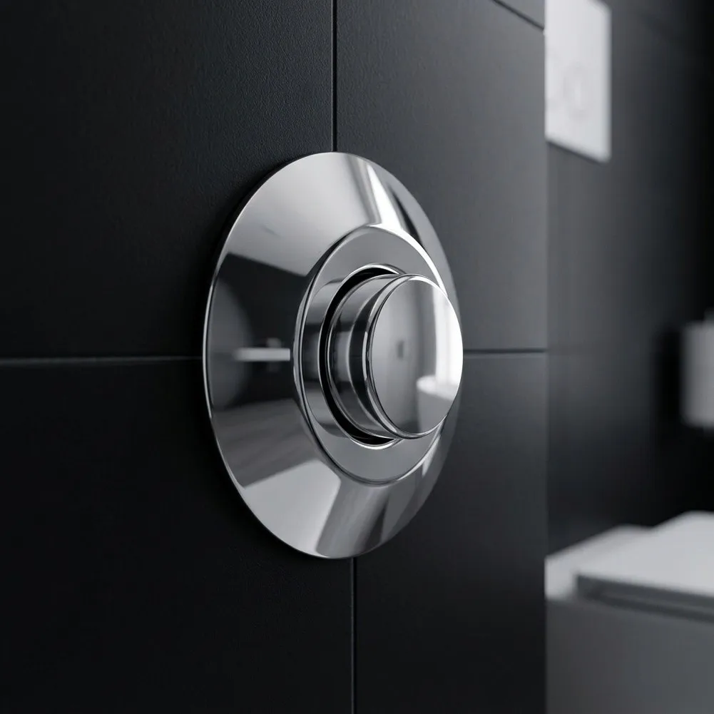 Bathroom Repair Part Toilet Air Flush Button For Bathroom Decor Chrome Finish Matte Black Option Plastic Material