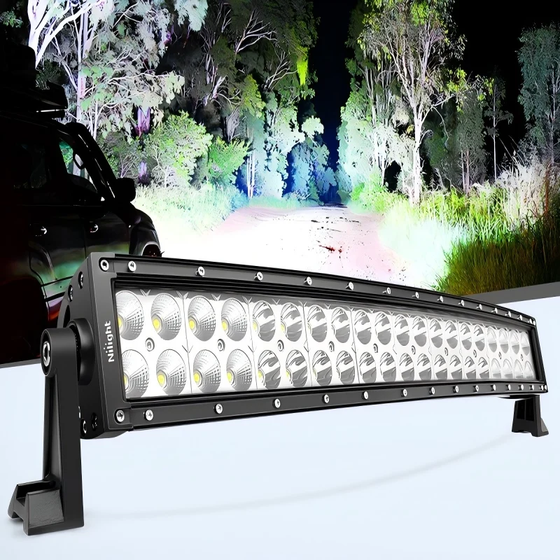

Nilight 22Inch 120W Curved LED Light Bar Spot Flood Combo Driving Work Lamp Off Road Light for Truck SUV ATV Boat Pickup