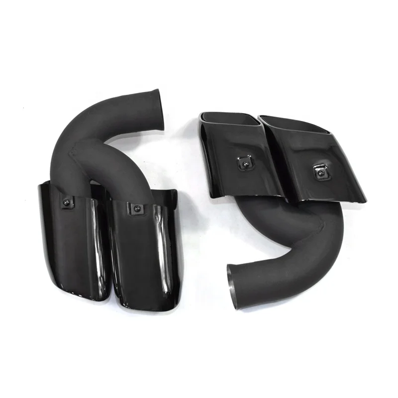 

The Black Stainless Steel Turbocharged Square Exhaust Pipe Is Modified To The Original Four-pointed Tip Of The Cayenn 2010-14