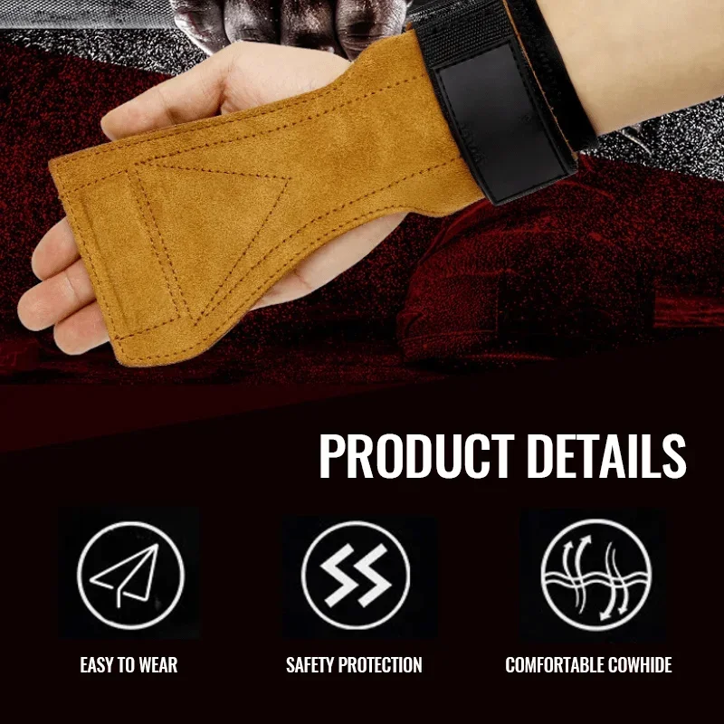 Cowhide Hand Guards Non-Slip Wrist Guards Leather Wear-Resistant Grip Tape Fitness Equipment Weightlifting Power Belt