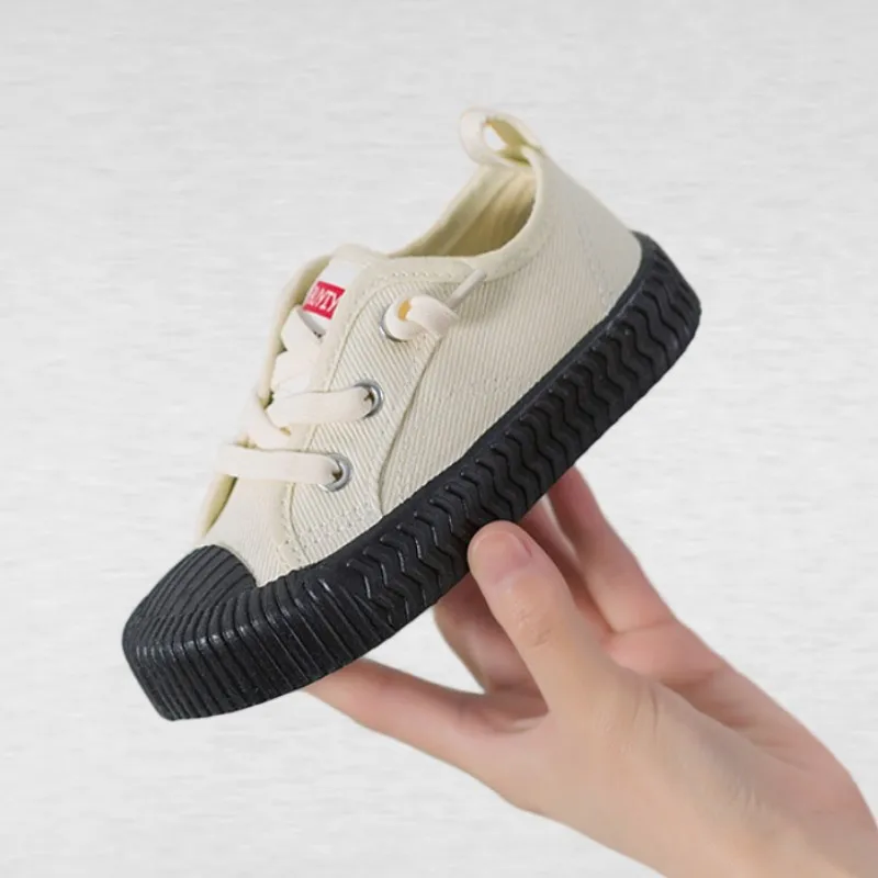 Spring Autumn New Canvas Shoes Toddler Board Shoes Kids Lace-up Anti Slip Sneakers Fashion Walking Shoes Boys Girls School Shoes