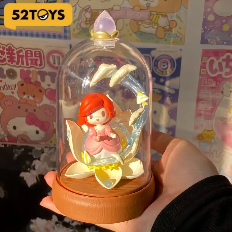 52TOYS Disney Princess, Serie de Flores y Sombras con Acabado Glaseado, Caja Sorpresa con Figura de Anime, Lámpara Decorativa, Regalos para Escritorio