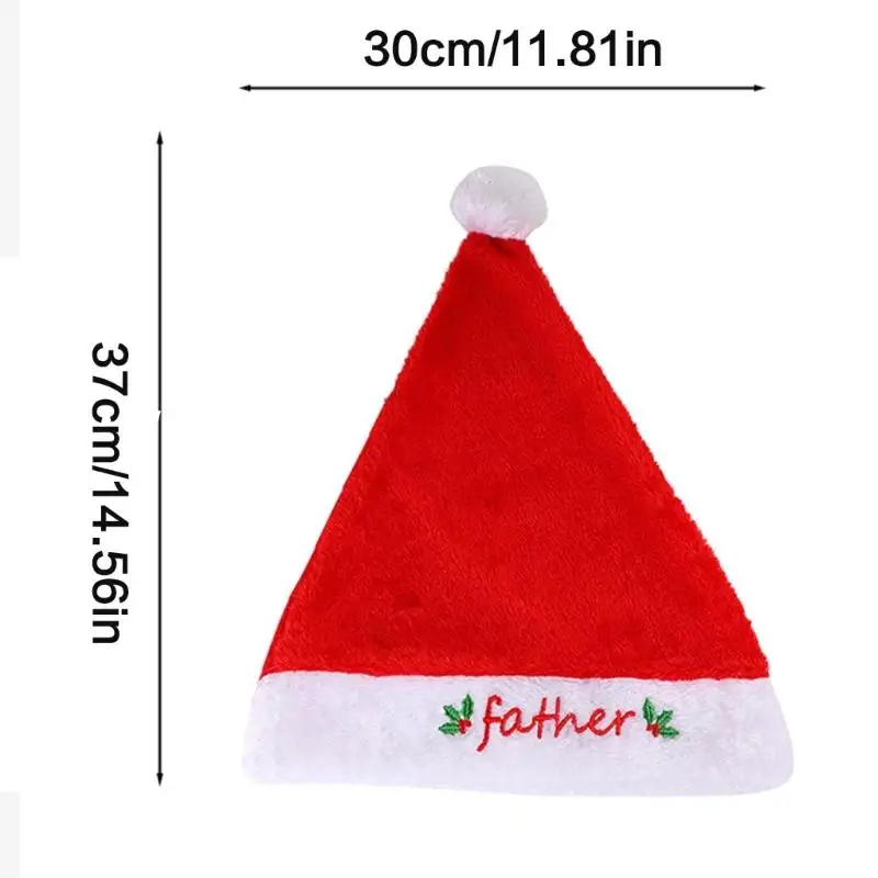 Chapeaux père noël 39BD, chapeau chaud en peluche, couvre-chef fête confortable pour enfants adultes
