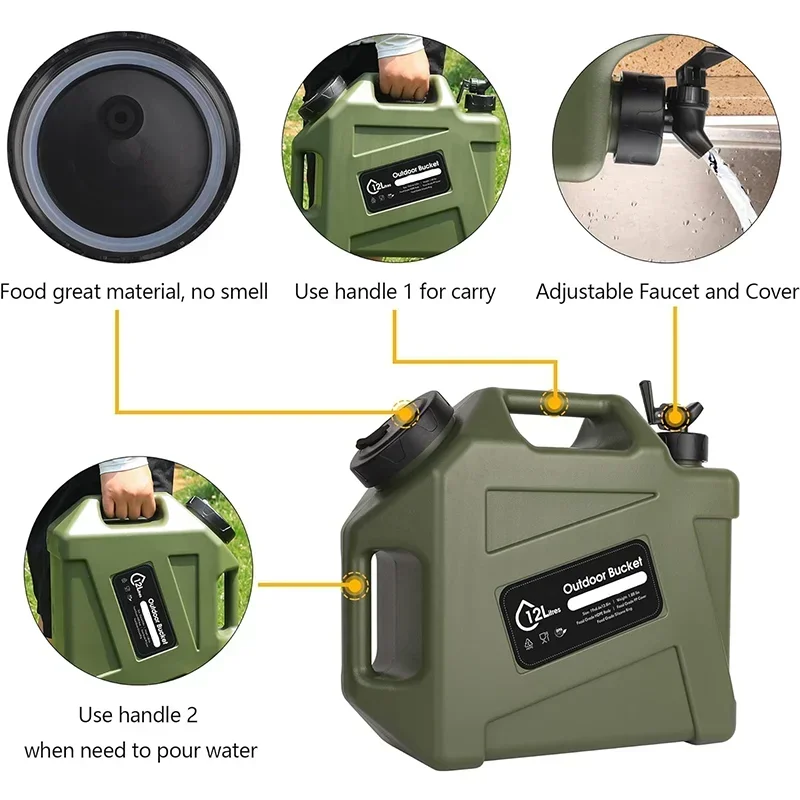 

Ведро для воды 10л, 12л, 20л, аксессуары для кемпинга, многофункциональные контейнеры для хранения воды для кемпинга, пешего туризма, аварийного хранения
