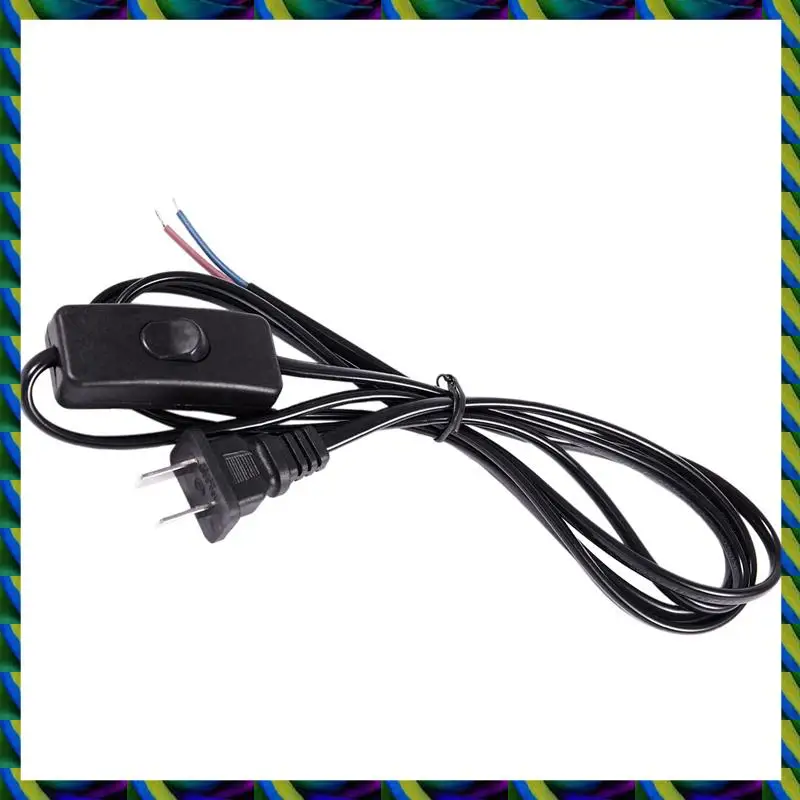 Ежедневно 3X вилка США 1,8 м шнур питания кнопка включения/выключения AC110V 3A AC250V 6A черный