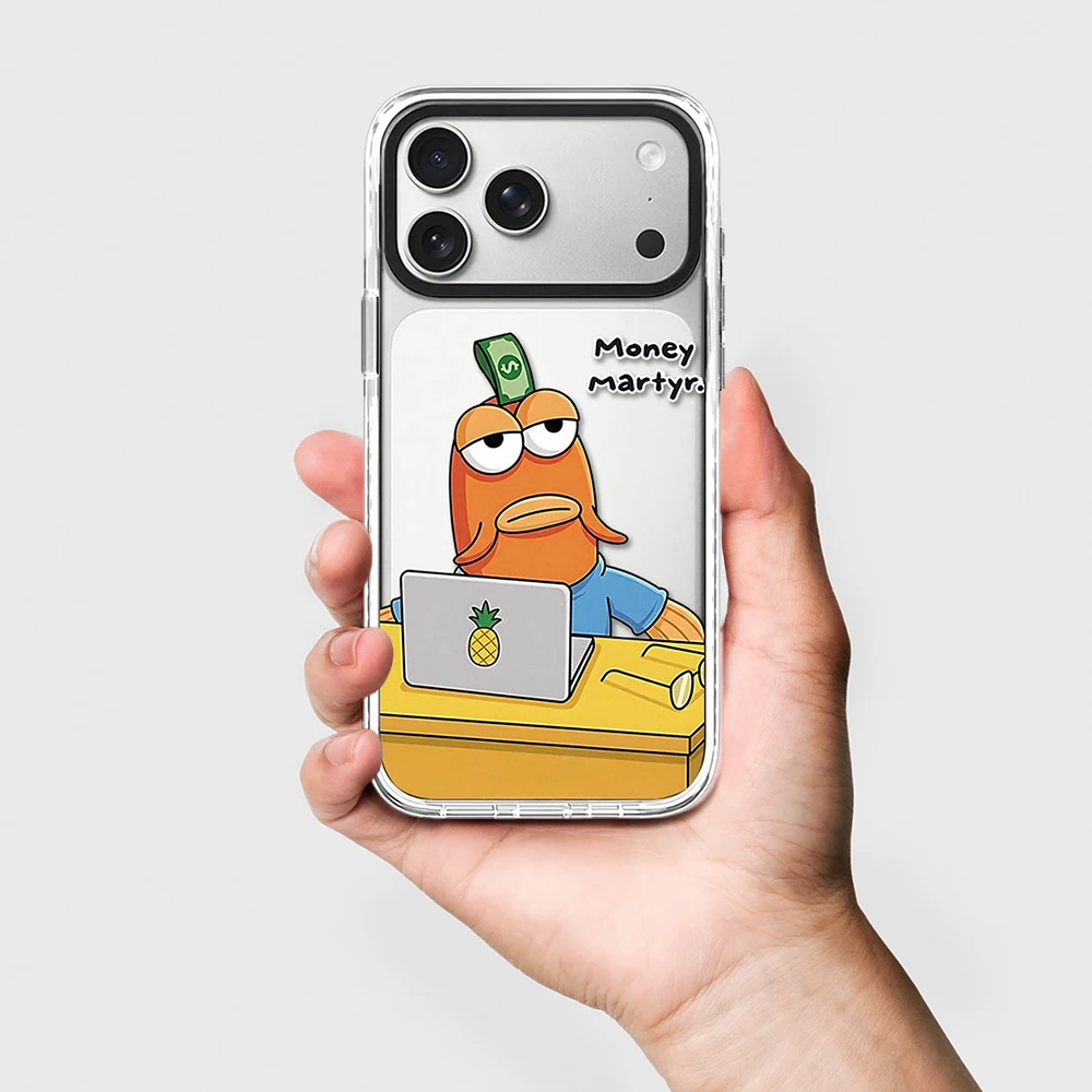 Funny Work Cartoon White Border Magnetic Phone Case Cover for IPhone 13 14 15 16 17 18 Pro Max Case