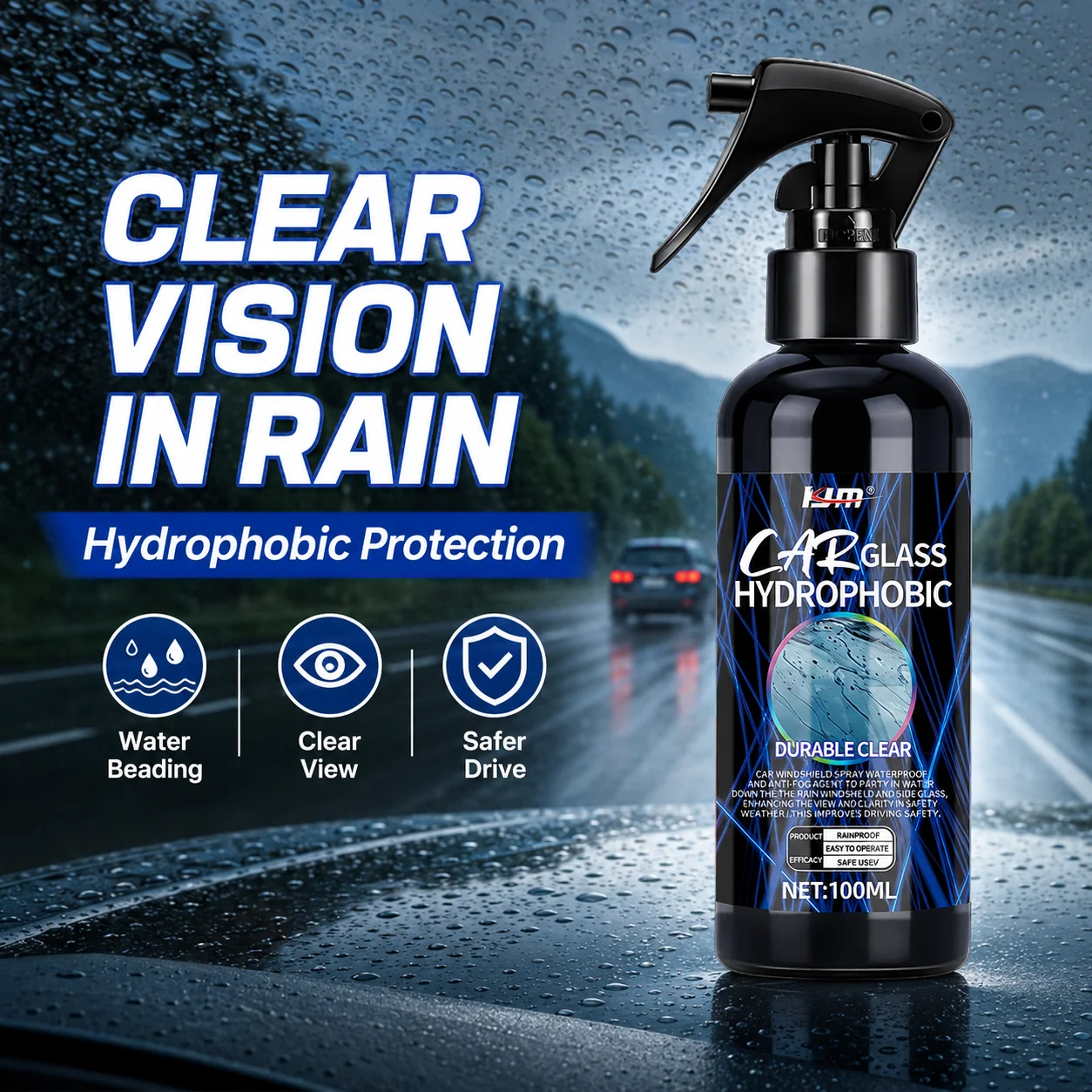 Car Water Repellent Spray Anti Rain Coating For Cars Glass Hydrophobic Anti-rain Liquid Windshield Mirror Mask Auto Chemical Age