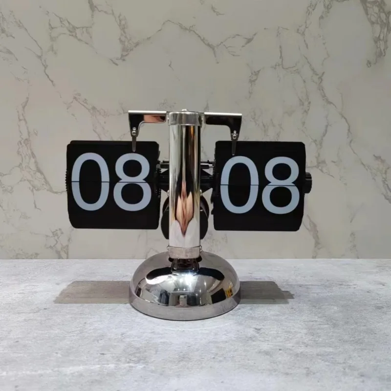 Automatic Page Turning Clock Retro Simple Home Living Room Clock Small Balance Mechanical Page Turning Clock