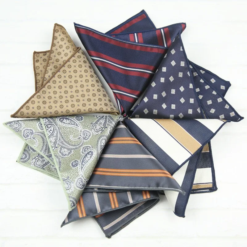 22*22CM Men's Suit Pocket Towel Wine Red Handkerchief Floral Pattern Pocket Square Chest Towel for Wedding Groom's Small Chest