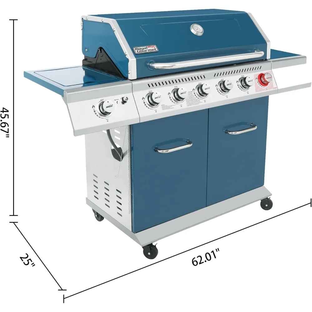 BBQ Grill with Sear Burner and Side Burner, 74,000 BTU, Fast & Even Heat, Mess-free Cleanup, Different Purposes, Barbecue Grill