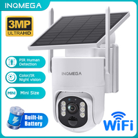 INQMEGA 3MP MINI Solar Security Camera 2.4G Wifi Home Surveillance Sloar Battery Cameras IP66 Waterproof PIR Humanoid Detection