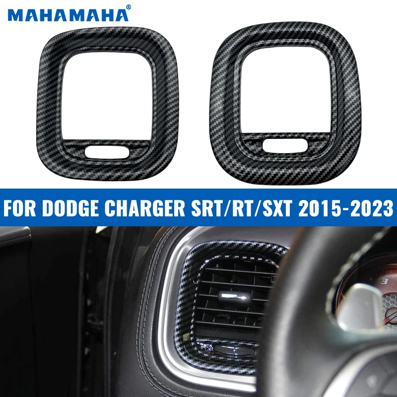 

Carbon Fiber Air Vent Cover AC Outlet Trim kit For Dodge Charger 2015-2024 Interior Accessories