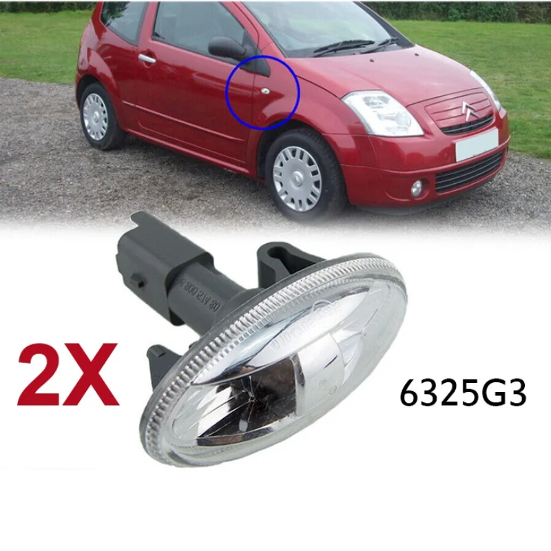 6325G3 Fit For Peugeot 206 207 307 407 607 301 107 CITROEN BERLINGO C-ELYSEE C1 C2 C3 C5 Turn Signal Profile Light