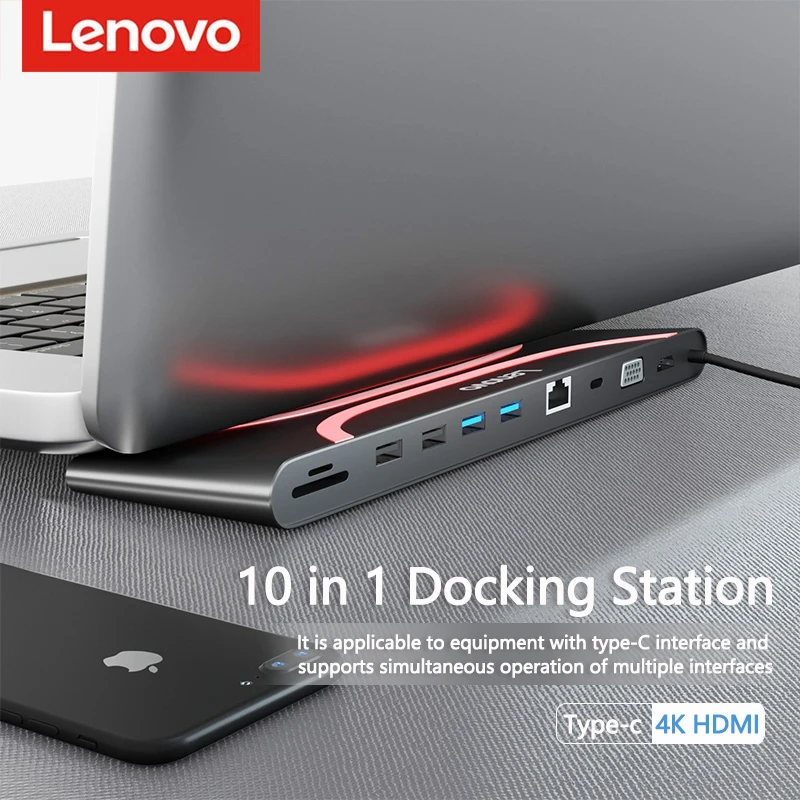 Lenovo Type-C Docking Station Apple MacBook Pro converter notebook USB-C Multifunction adapter