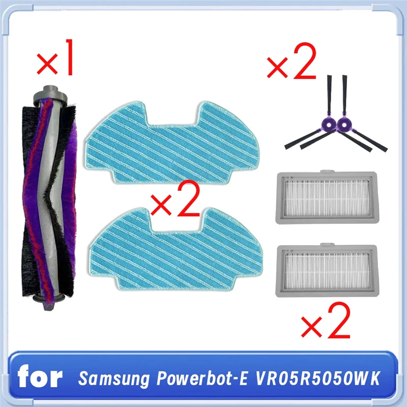 لسامسونج Powerbot-E VR05R5050WK الذاتي تفريغ روبوت فراغ الأسطوانة الجانب فرشاة فلتر HEPA ممسحة الوسادة 7 قطعة-A58E