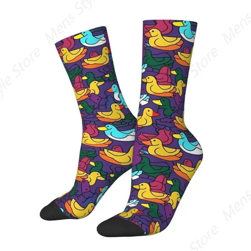 Chaussettes DLIGHTSocks colorées pour hommes et femmes, chaussettes de sport chaudes, impression 3D, dessin animé, football, mode