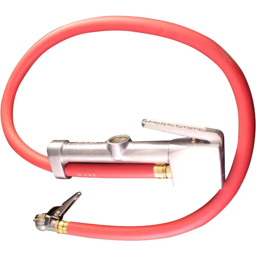 منفاخ إطارات تناظري عالي التحمل مع مقياس ضغط وخرطوم 3 أقدام لتضخم كرة واحدة، صنع في الولايات المتحدة الأمريكية، OSHA Complia