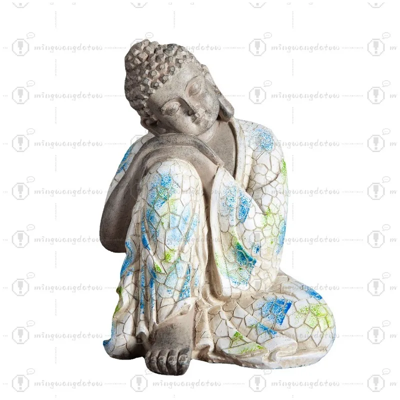 Mini Buddha Statue Ornament, New Chinese Style Zen Decor for Garden, Micro Landscape, Bonsai & Fish Tank view 5