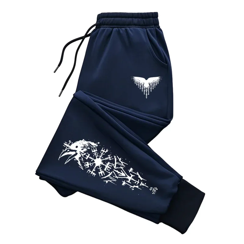 Urban Fashion Trousers Ancient Raven Printed Sweatpants for Men High Grade Male Home Outdoor Casual Sports Jogger Pants