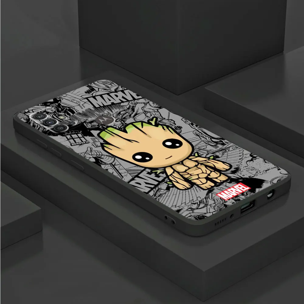 Cartoon Marvel Groot Spiderman Case dla Motorola Moto G22 G30 G71 G32 G52 G72 G51 G53 G73 G50 G200 5G G31 G60 G60s Cover