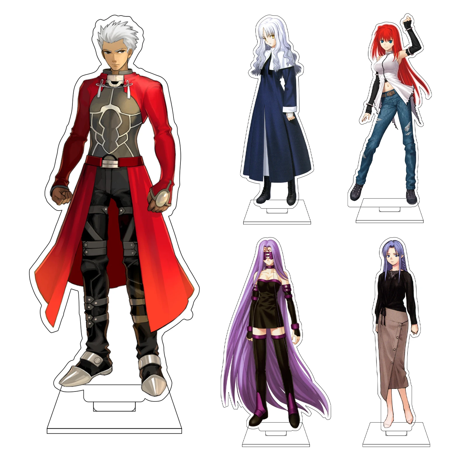 16CM Anime Fate/stay night Cosplay Acryl-Figur Standplatte Kotomine Kirei Fujimura Taiga Tohsaka Rin Ornamente Geschenke