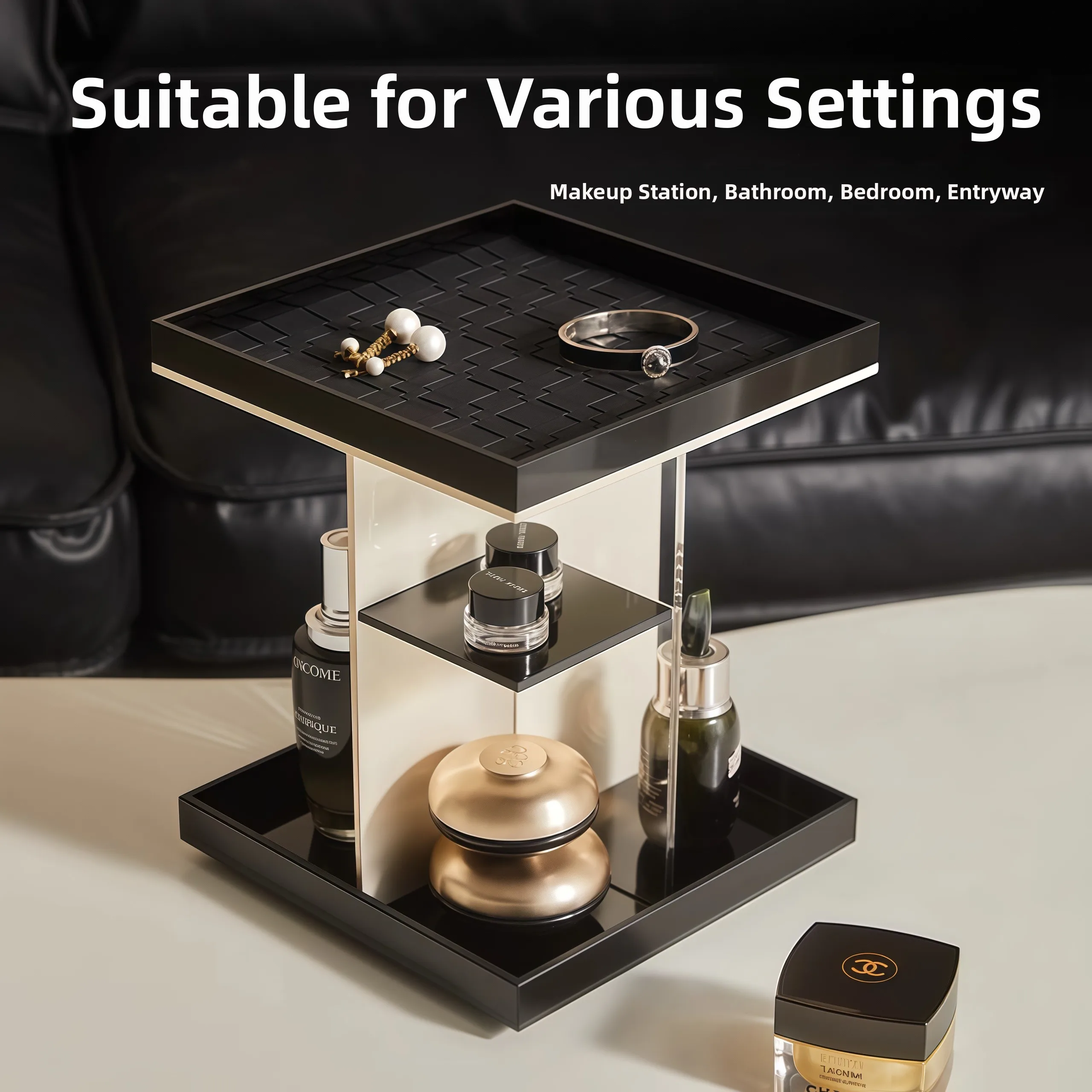 

Acrylic Cosmetic Desktop Storage Box Rotating Jewelry Tray Perfume Entrance eup Desk Skincare elf Nordic Sle Organizer