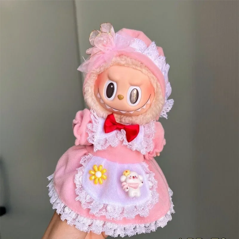 Mini muñeca de peluche de 17cm, ropa dulce, accesorios, sin muñeca para Labubu, accesorios de ropa DIY