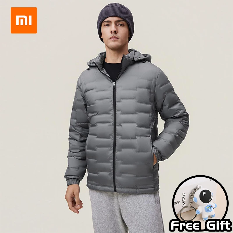 

Xiaomi 90FUN осенне-зимний пуховик с подкладкой, обновленный 80% ультрасухой утиный пуховик, мужское пальто для кемпинга на открытом воздухе, одежда с подогревом для мужчин
