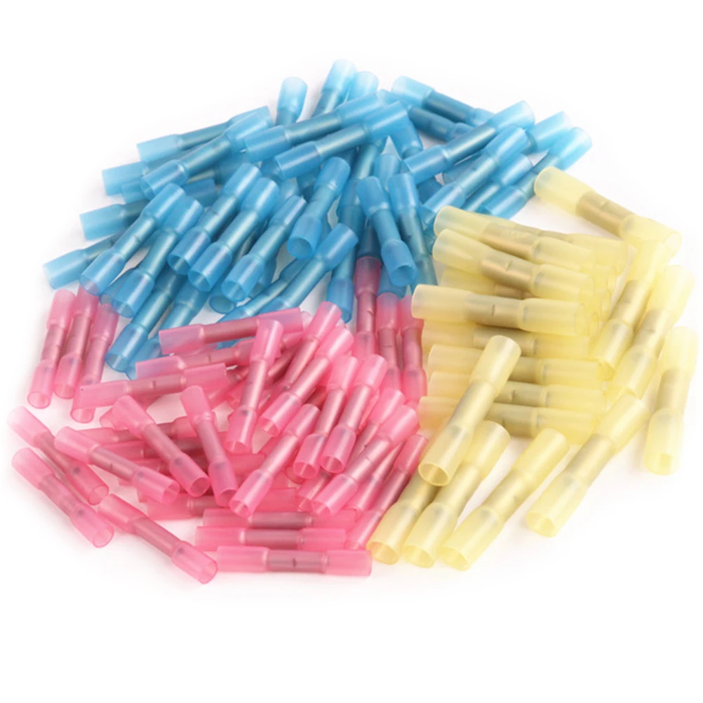 

100 pcs Heat Shrink Terminal Electrical Connectors Crimp Wire Assorted Terminals Waterproof Flame Retardant Connection