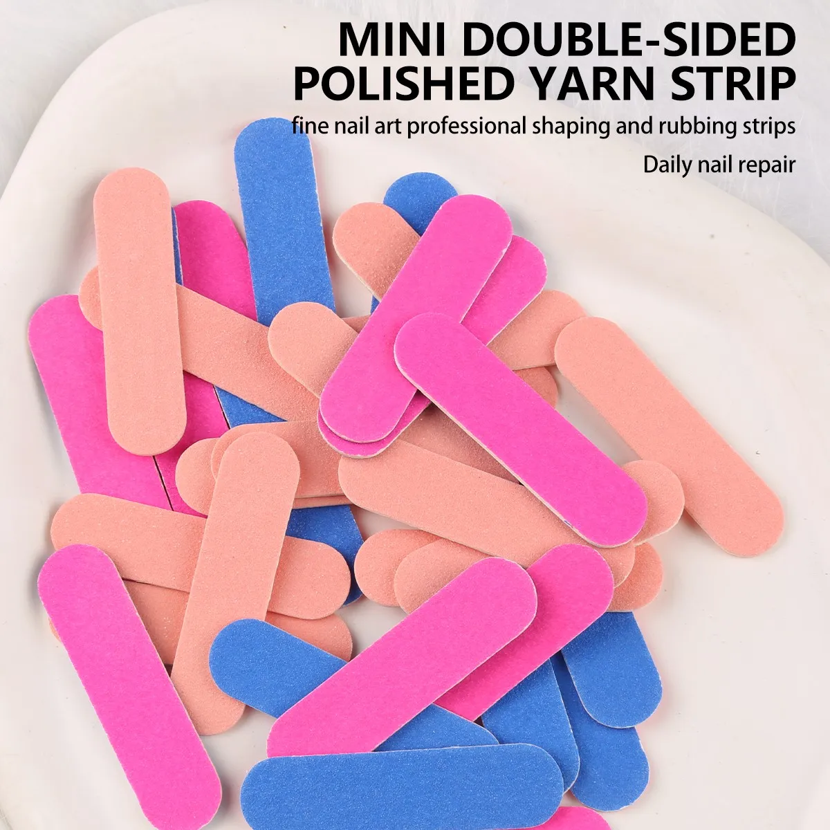 100 Pcs 5cm Disposable Mini Nail Files - Double Sided Emery Boards for Manicure and Pedicure