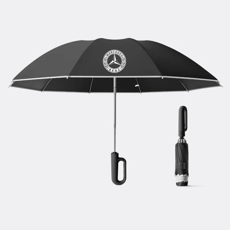 

For Mercedes Benz AMG W206 W204 W205 W212 W213 W221 W222 30 Bones Windproof Strong 125CM Reinforced Automatic Folding Umbrella