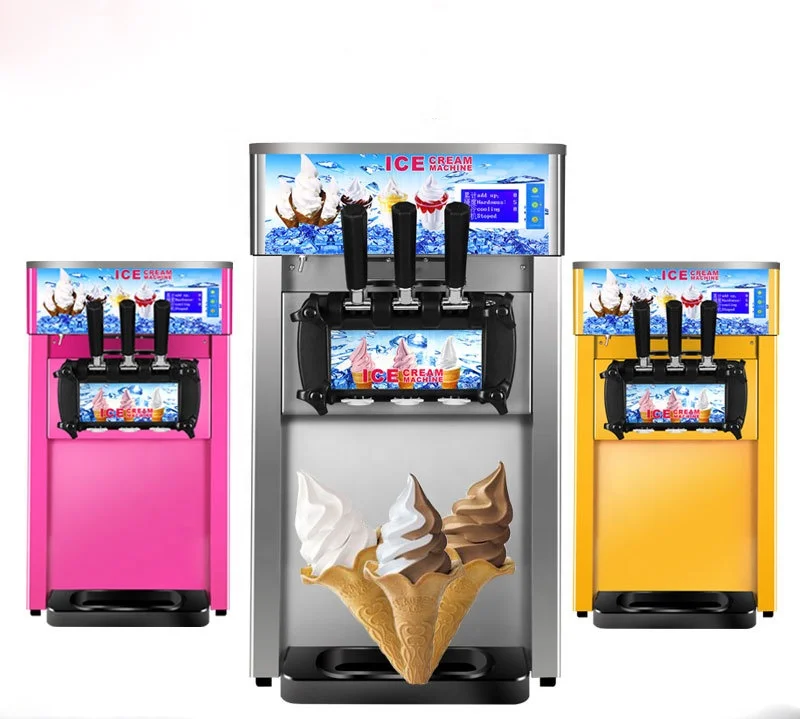 Commercial Table Top Soft Serve Ice Cream Making Machine Three Flavor with New Condition for Milk Ingredients