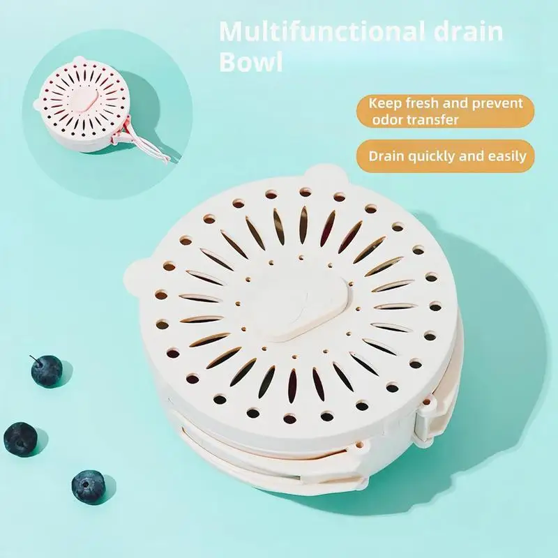 Multi-Function Drain Basket Lightweight Fruit Drainer Food Strainers Drain Basket Quick Draining Colanders Bowl Efficient Sturdy