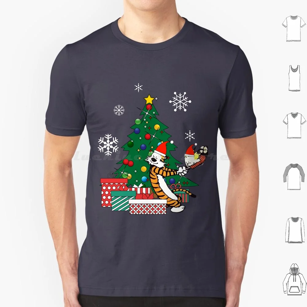 Around The Christmas Tree T Shirt 6xl Cotton Cool Tee Imaginary Friend Stuffed Newspaper Adventure Tiger Boy Comic Bill