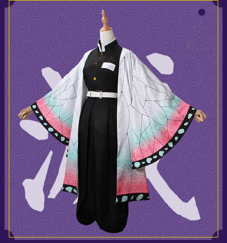 Kochou Shinobu Cosplay Costume Adult  Women Kimono Uniform Halloween