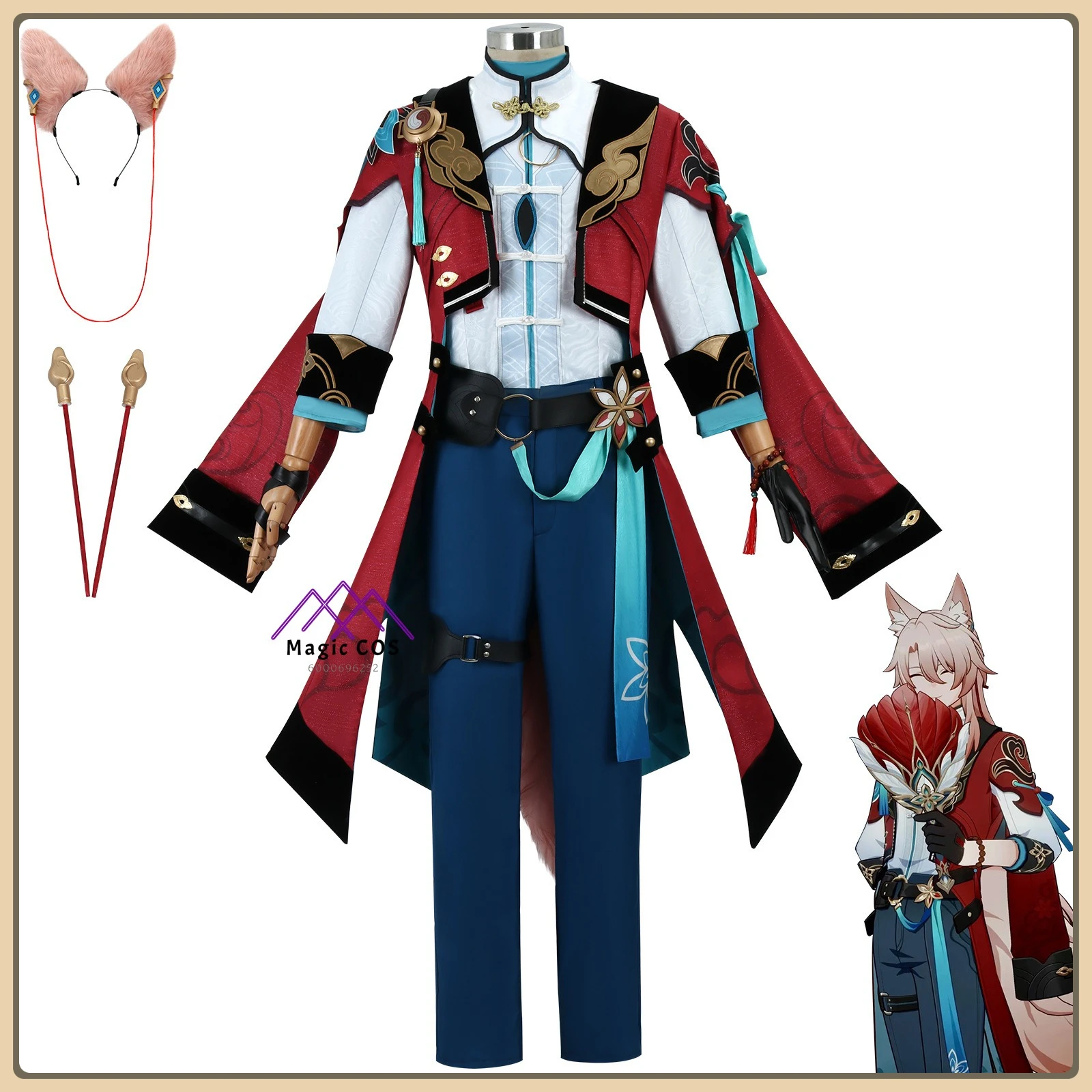 

Honkai: Star Rail Jiaoqiu Cosplay Costume Simple Linear Decoration High Quality Anime Outfit Full Set for Unisex Comic Con Party