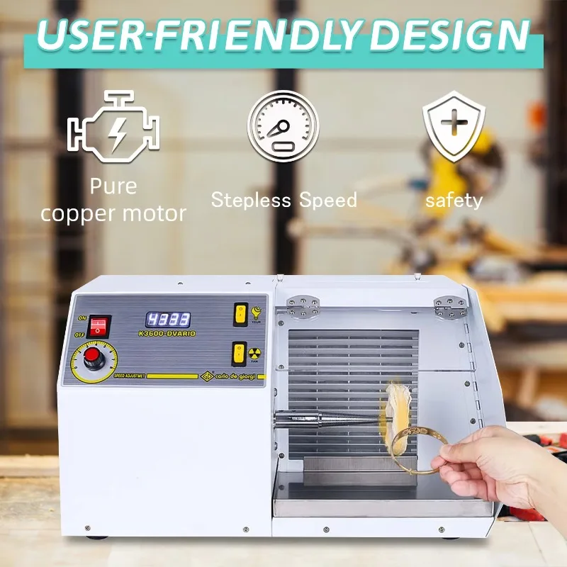 K3600 DM-6 تردد متغير سرعة خالية من الغبار مجوهرات معدنية التلميع الملمع آلة تلميع مع مجمع الغبار 4300 دورة في الدقيقة #3