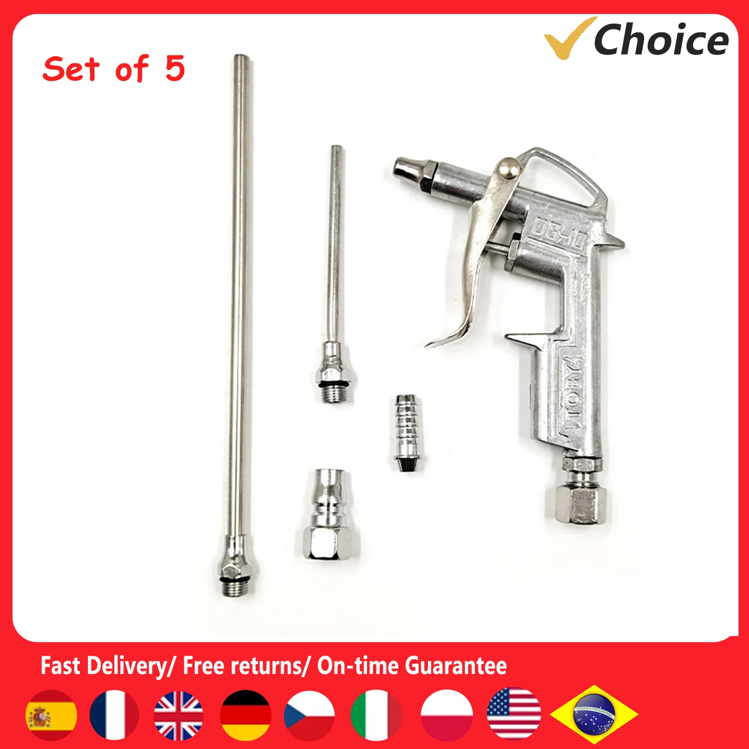 

5Pcs Mini Air Blow Gun Kit Pneumatic Dust Blower Gun Air Spray Gun Dust Cleaning Air Blower for Automobile Engine Cleaning