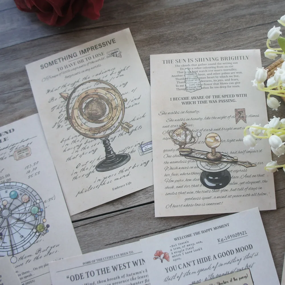 

30pcs Notes of 19th Century Scientists Design Gift Decoration Paper Creative Craft Paper Scrapbooking Background DIY