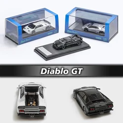 PreSale SH 1:64 Diablo GT 1998 Silver White Black Opened Hood Diecast Diorama Car Model Toys Stance Hunters