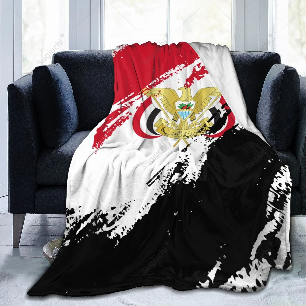 Blanket Yemen Flag Color Flannel Multifunction Camping Sofa Cover Keep Warm